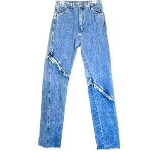 RARE Vintage Wrangler Fringe Frayed High Waisted Jeans 28
